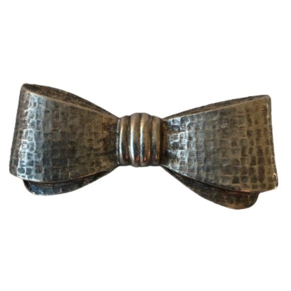 Vintage Silver Bow Fun Classic Retro Pin Brooch - Picture 2 of 6